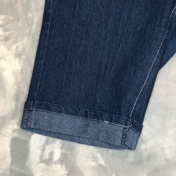 Ashley Steward Bermuda Blue Denim Cuffed Shorts Size 12 - Picture 3 of 8
